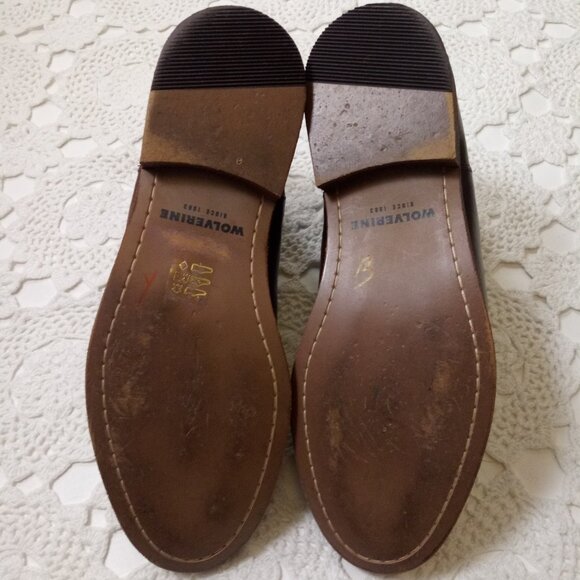 Wolverine Ankle Chelsea Boots Dark Brown Burnished Leather Almond Toe 7.5 Women - Picture 9 of 10